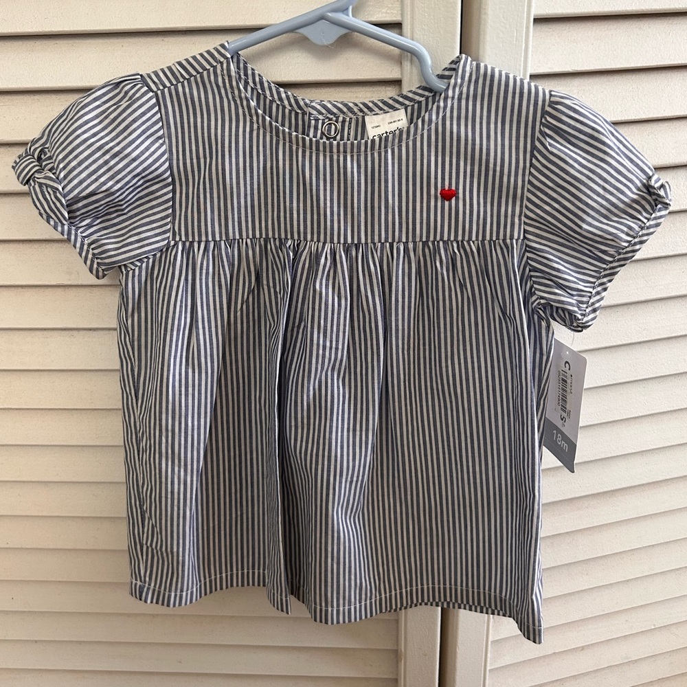 Carter’s girls striped shirt -Size 18 Months